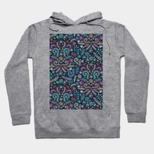 Colored Chalk Floral Doodle Pattern Hoodie